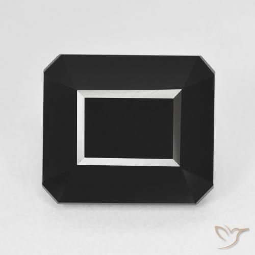 9.56ct Natural Schorl Turmalina, Corte Esmeralda, Opaco