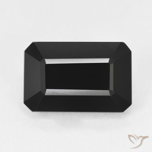3.98ct Natural Schorl Turmalina, Corte Esmeralda, Opaco