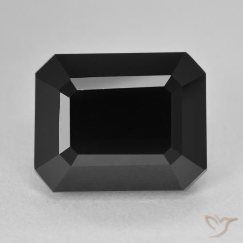 11.95ct Natural Schorl Turmalina, Corte Esmeralda, Opaco