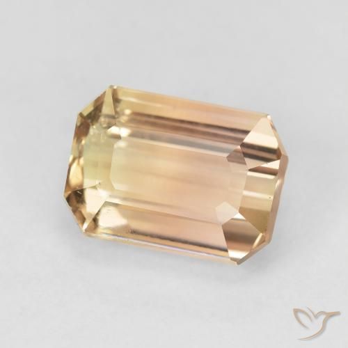 Turmalina Dourado Pêssego Claro Natural 5.60ct, Corte Octógono / Esmeralda, SI