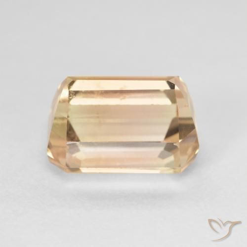 Turmalina Dourado Pêssego Claro Natural 5.60ct, Corte Octógono / Esmeralda, SI