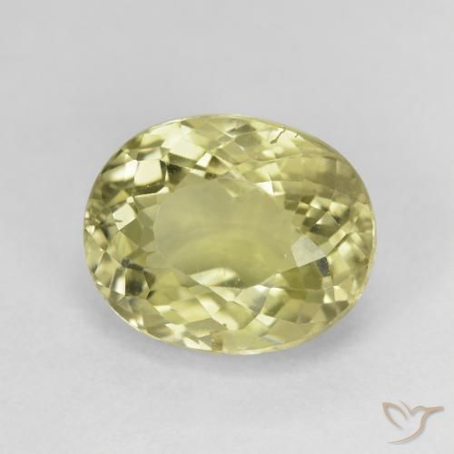 Turmalina Amarelo esverdeado Natural 6.33ct, oval, VS-SI