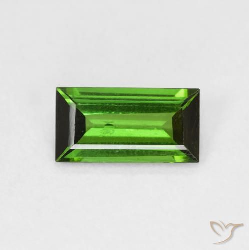 0.83ct Natural Medium Dark-Green Turmalina, baguete, SI