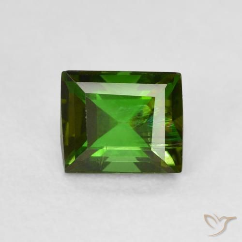 0.99ct Natural Verde floresta Turmalina, baguete, VS-SI