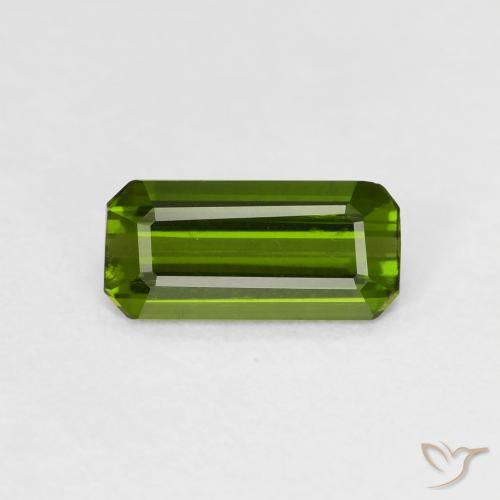 0.88ct Natural verde escuro Turmalina, Corte Esmeralda, VS-SI
