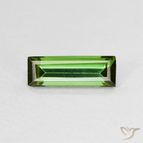 Turmalina Verde escuro Natural 0.72ct, baguete, VVS-VS