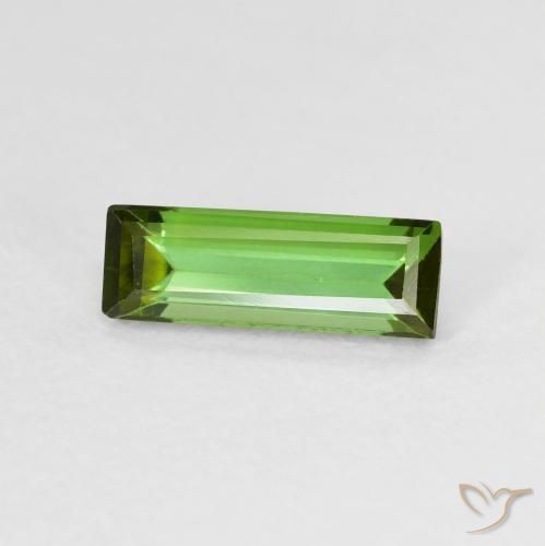 Turmalina Verde escuro Natural 0.72ct, baguete, VVS-VS