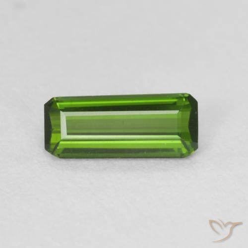 0.77ct Natural Verde médio Turmalina, Corte Esmeralda, VVS