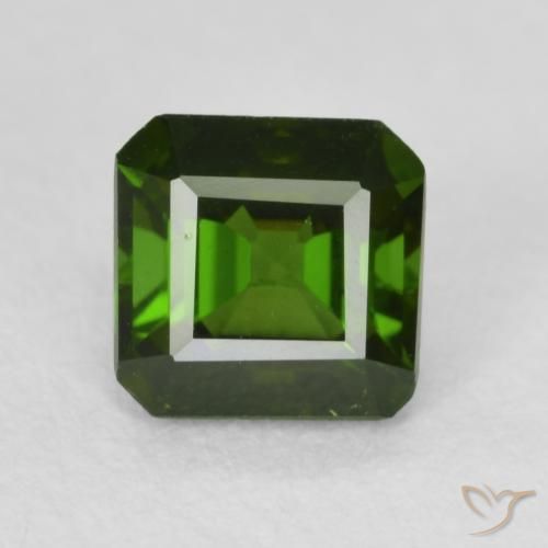 0.86ct Natural verde escuro Turmalina, Corte Esmeralda, VS