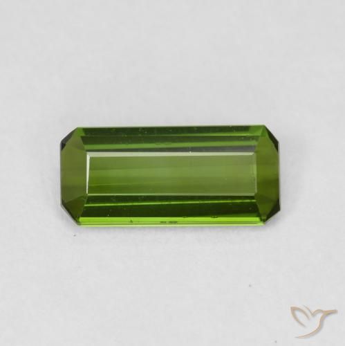 0.84ct Natural Verde Terroso Turmalina, Corte Esmeralda, VVS