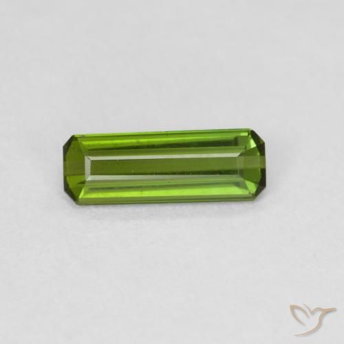 0.60ct Natural verde escuro Turmalina, Corte Esmeralda, VVS
