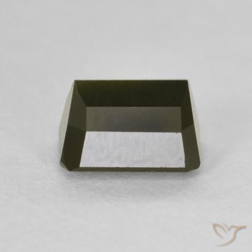 Turmalina Verde muito escuro Natural 1.46ct, Corte Octógono / Esmeralda, VVS