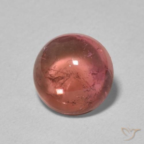 Turmalina Rosa Alaranjado Natural 1.21ct, Redondo, Transparente
