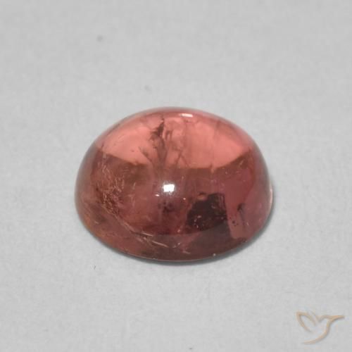 Turmalina Rosa Alaranjado Natural 1.21ct, Redondo, Transparente