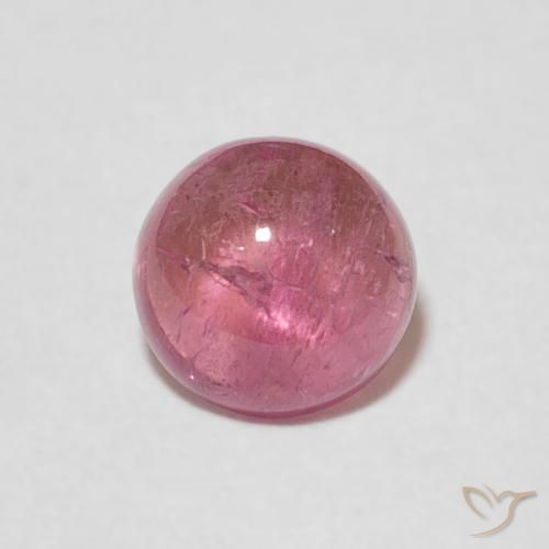 0.86ct Natural Rosa chiclete Turmalina, Redondo, Transparente