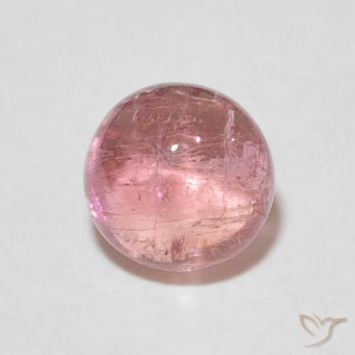 1.27ct Natural Laranja Rosa Turmalina, Redondo, Transparente