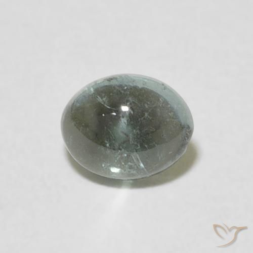 0.70ct Natural Verde acinzentado Turmalina, oval, Transparente