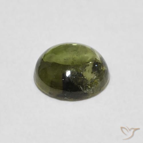Turmalina verde quente Natural 0.82ct, Redondo, Transparente