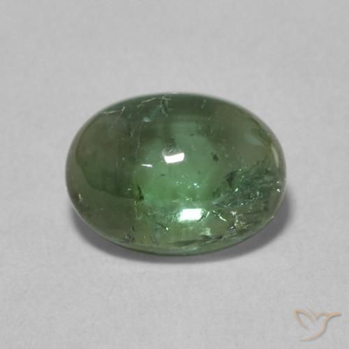 1.49ct Natural verde escuro Turmalina, oval, Transparente