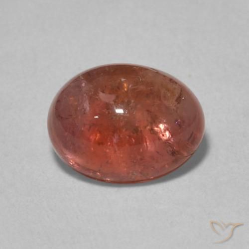 1.50ct Natural laranja avermelhado Turmalina, oval, Transparente