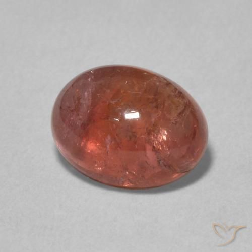 Turmalina laranja avermelhado Natural 1.50ct, oval, Transparente