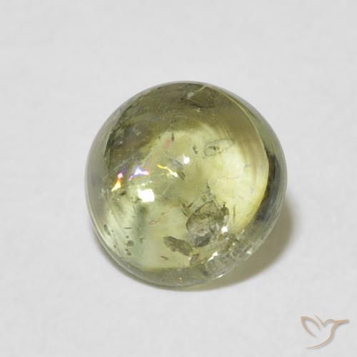 Turmalina Verde amarelado Natural 1.33ct, Redondo, Transparente
