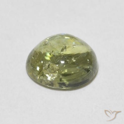 Turmalina Verde amarelado Natural 1.33ct, Redondo, Transparente