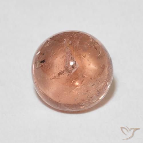 1.60ct Natural Rosa Alaranjado Claro Turmalina, Redondo, Transparente
