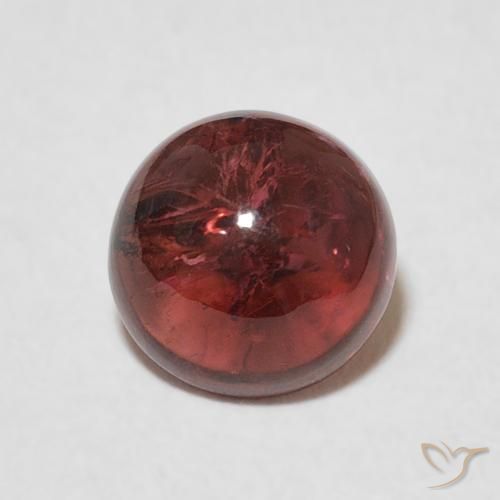 1.53ct Natural Medium Dark-Red Turmalina, Redondo, Transparente