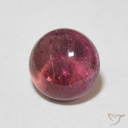 Turmalina Medium Dark-Red Natural 1.47ct, Redondo, Transparente