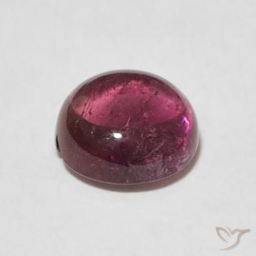 Turmalina Medium Dark-Red Natural 1.47ct, Redondo, Transparente