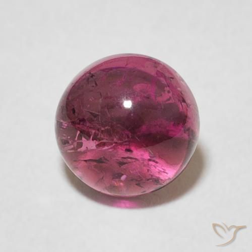 Turmalina Rosa escuro Natural 1.51ct, Redondo, Transparente