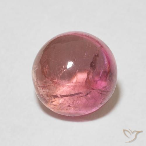 Turmalina Vermelho cereja arroxeado Natural 1.77ct, Redondo, Transparente