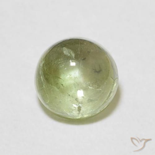 Turmalina Verde Limão Pálido Natural 0.88ct, Redondo, Transparente