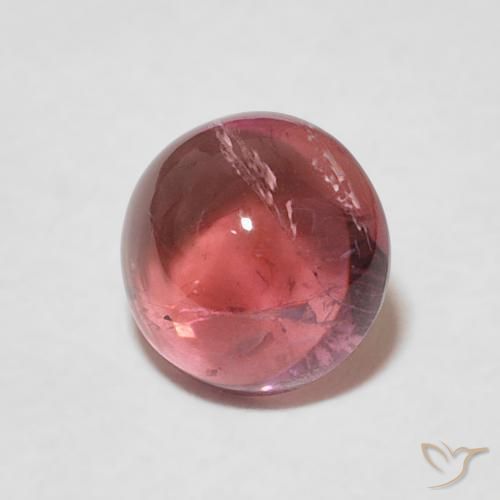 Turmalina Vermelho Escarlate Claro Natural 1.35ct, Redondo, Transparente
