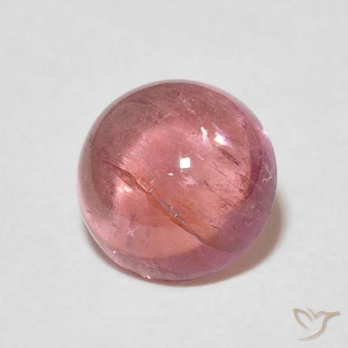 Turmalina Rosa Laranja Profundo Natural 1.57ct, Redondo, Transparente