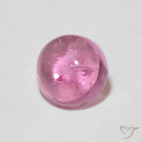 Turmalina Rosa escuro Natural 0.74ct, Redondo, Transparente