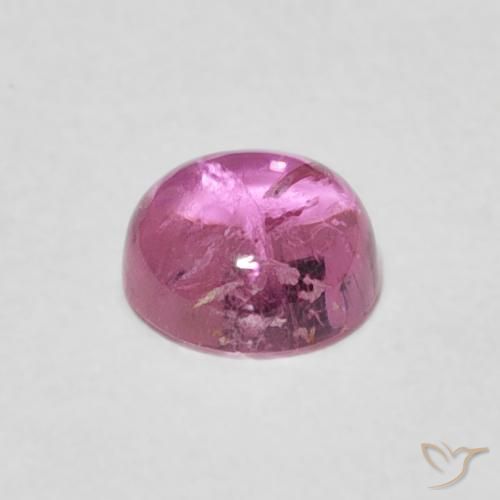 Turmalina Rosa escuro Natural 0.74ct, Redondo, Transparente