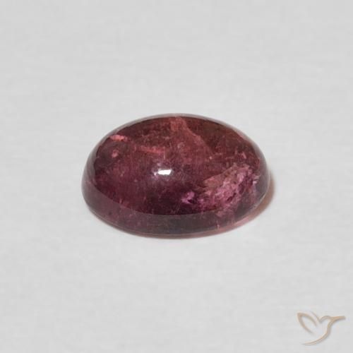Turmalina Vermelho cereja arroxeado Natural 1.29ct, oval, Transparente