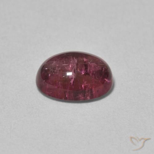 Turmalina Vermelho roxo Natural 1.67ct, oval, Transparente