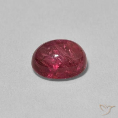 Turmalina Vermelho escuro Natural 1.74ct, oval, Transparente