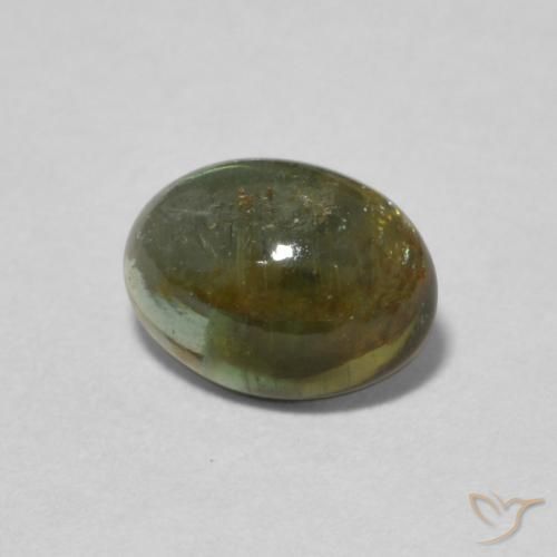 Turmalina verde escuro Natural 1.22ct, oval, Transparente