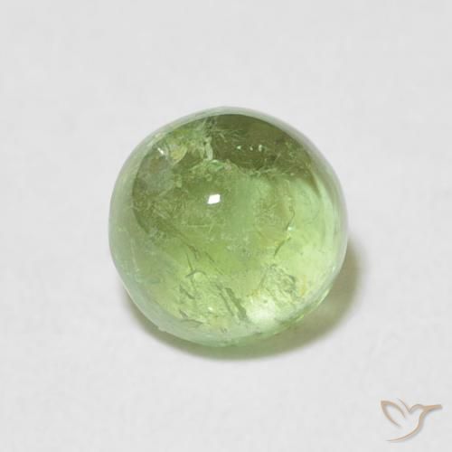 1.54ct Natural Verde amarelado Turmalina, Redondo, Transparente
