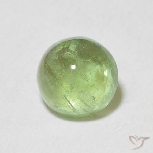 Turmalina Verde amarelado Natural 1.54ct, Redondo, Transparente