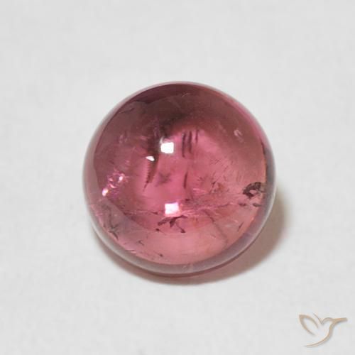 1.35ct Natural Magenta Profundo Turmalina, Redondo, Transparente