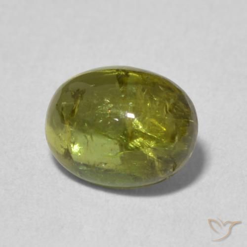 Turmalina verde quente Natural 1.42ct, oval, Transparente