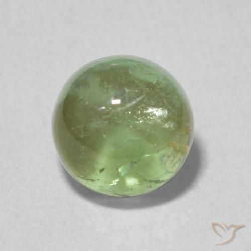1.35ct Natural Verde acinzentado Turmalina, Redondo, Transparente