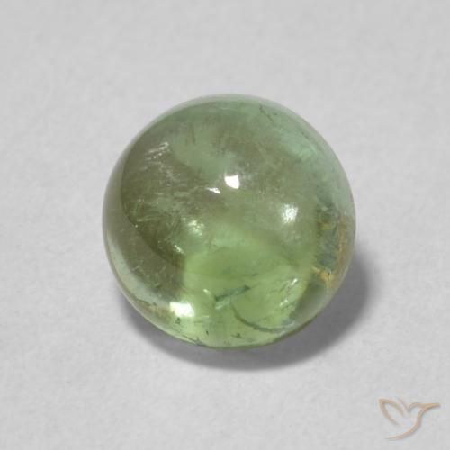 Turmalina Verde acinzentado Natural 1.35ct, Redondo, Transparente