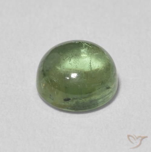 Turmalina Verde acinzentado Natural 1.35ct, Redondo, Transparente