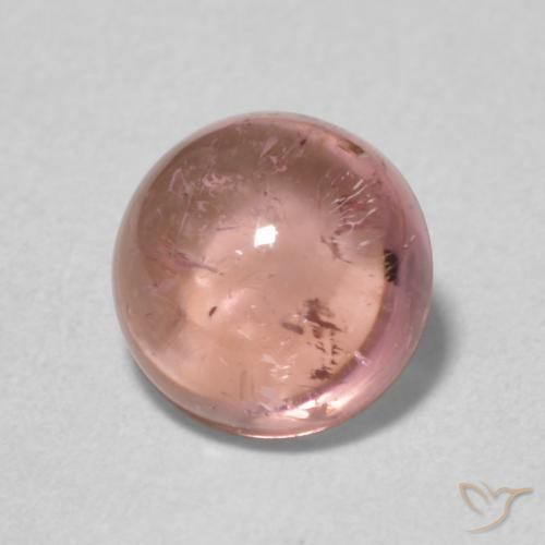 Turmalina Rosa choque claro Natural 1.52ct, Redondo, Transparente